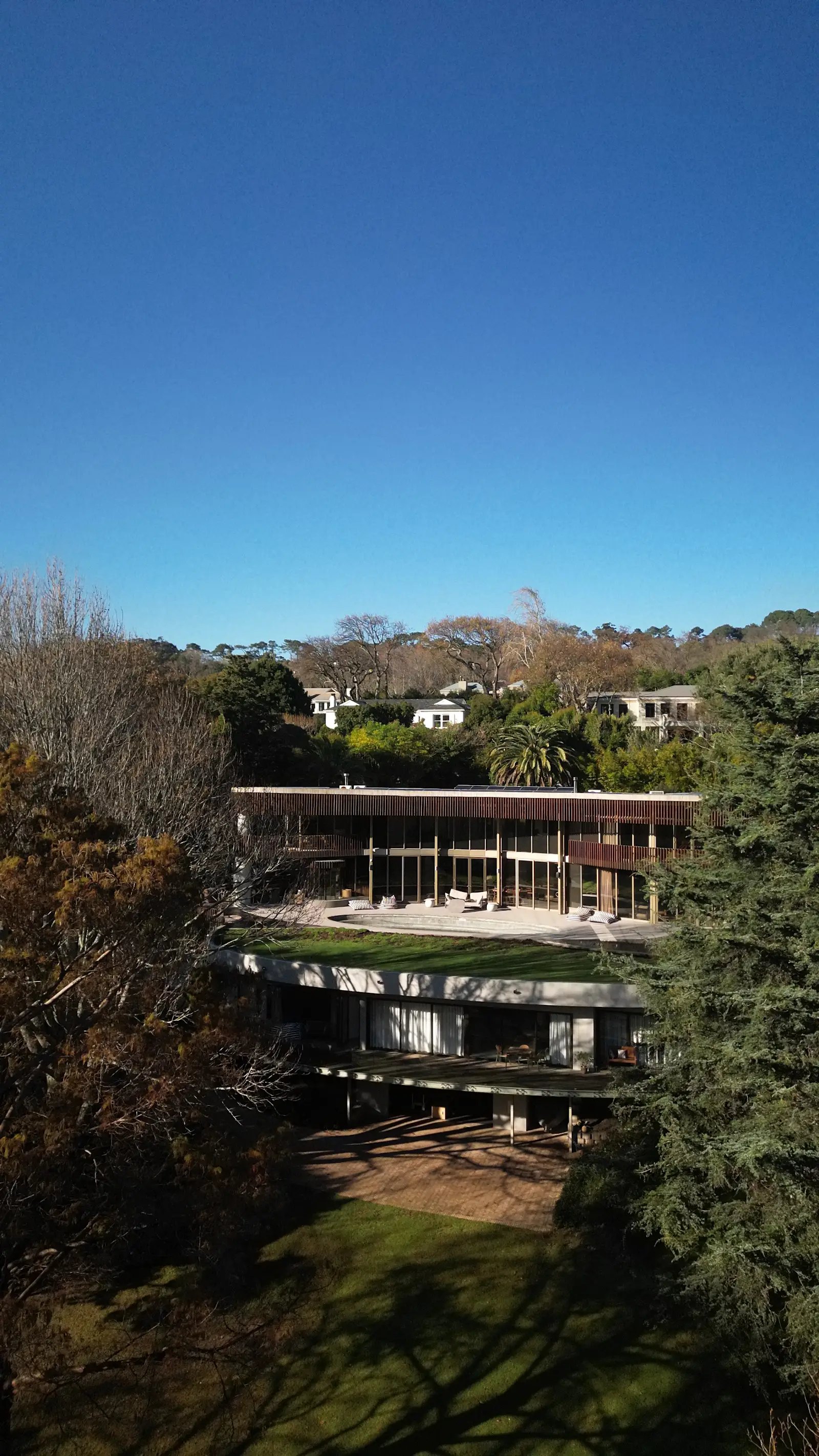 The house and garden from above